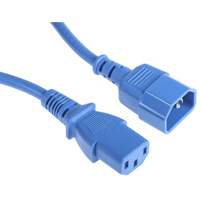 RS PRO IEC C13 Socket to IEC C14 Plug Power Cord, 5m