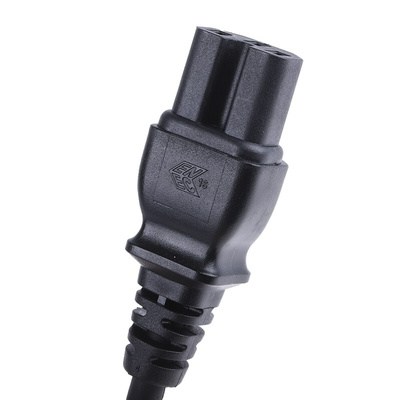 RS PRO IEC C15 Socket to Type G UK Plug Power Cord, 2m