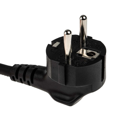 RS PRO IEC C15 Socket to CEE 7/7 Plug Power Cord, 2m