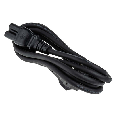 RS PRO IEC C15 Socket to CEE 7/7 Plug Power Cord, 2m