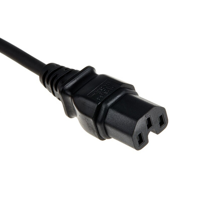 RS PRO IEC C15 Socket to Type J Swiss Plug Power Cord, 2m