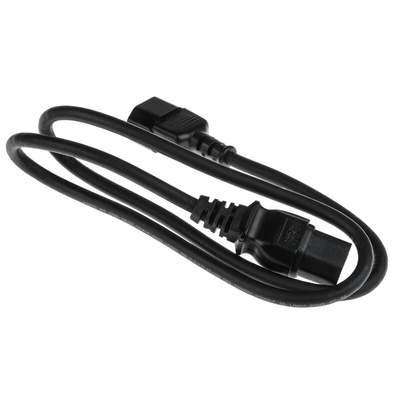 RS PRO IEC C14 Plug to IEC C15 Socket Power Cord, 1m
