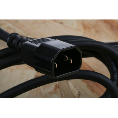 RS PRO IEC C14 Plug to IEC C15 Socket Power Cord, 3m