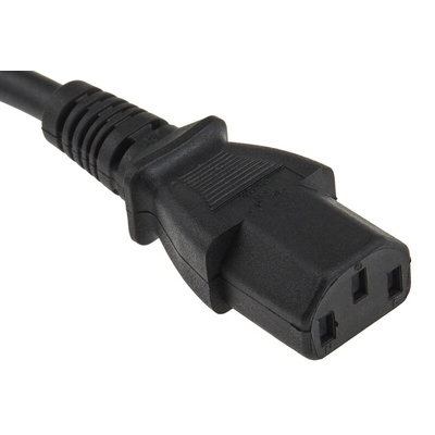 RS PRO IEC C13 Socket to Type G UK Plug Power Cord, 2m