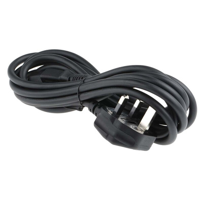 RS PRO IEC C13 Socket to Type G UK Plug Power Cord, 3m