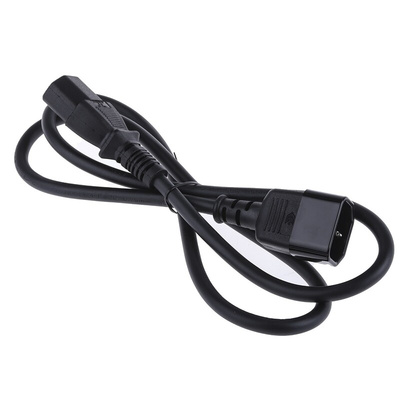 RS PRO IEC C13 Socket to IEC C14 Plug Power Cord, 1m
