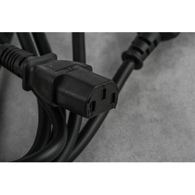 RS PRO IEC C13 Socket to IEC C14 Plug Power Cord, 2m