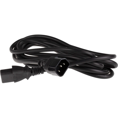 RS PRO IEC C13 Socket to IEC C14 Plug Power Cord, 3m