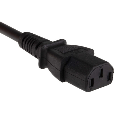 RS PRO IEC C13 Socket to IEC C14 Plug Power Cord, 3m