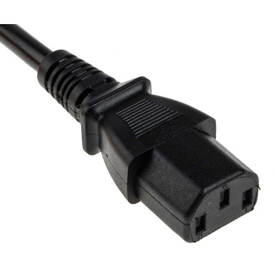 RS PRO IEC C13 Socket to IEC C14 Plug Power Cord, 500mm