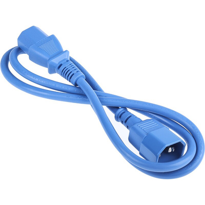 RS PRO IEC C13 Socket to IEC C14 Plug Power Cord, 1m