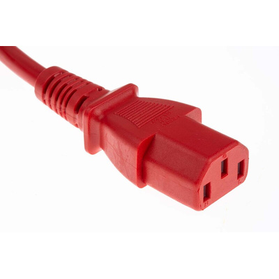 RS PRO IEC C13 Socket to IEC C14 Plug Power Cord, 1.5m