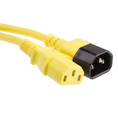 RS PRO IEC C13 Socket to IEC C14 Plug Power Cord, 2m