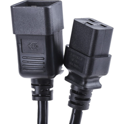 RS PRO IEC C19 Socket to IEC C20 Plug Power Cord, 5m