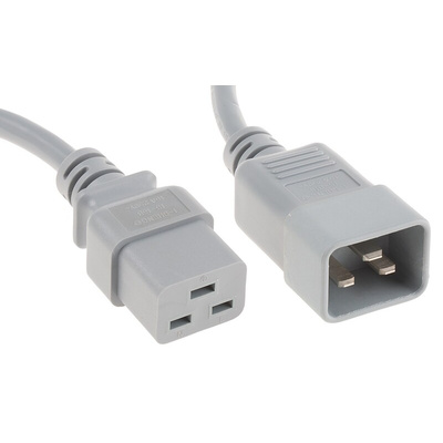 RS PRO IEC C19 Socket to IEC C20 Plug Power Cord, 2m