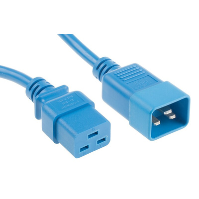 RS PRO IEC C19 Socket to IEC C20 Plug Power Cord, 1m