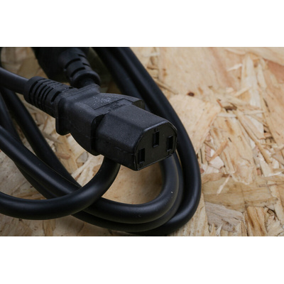 RS PRO IEC C13 Socket to IEC C14 Plug Power Cord, 1.5m