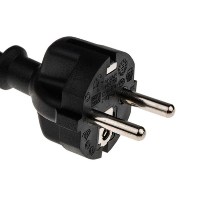 RS PRO IEC C13 Socket to CEE 7/7 Plug Power Cord, 1.8m