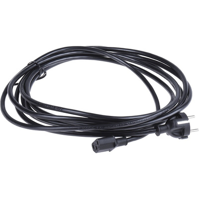RS PRO IEC C13 Socket to CEE 7/7 Plug Power Cord, 5m
