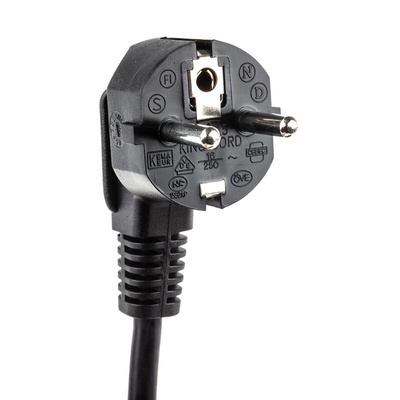 RS PRO IEC C13 x 3 Socket to CEE 7/7 Plug Power Cord, 3m