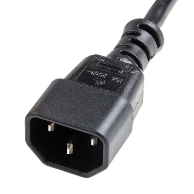 RS PRO IEC C13 x 3 Socket to IEC C14 Plug Power Cord, 3m