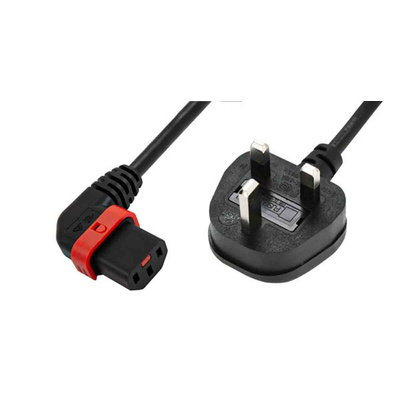 Schaffner IEC C13 Socket to Type G UK Plug Power Cord, 2m