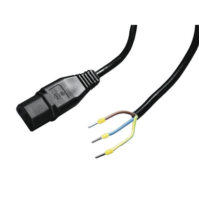 Rittal IEC C13 Unterminated Power Cord, 1.5m