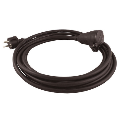 S2Ceb-Groupe Cae Straight CEE 7/7 Plug to Straight 2P+E Socket Extension Lead, 3m