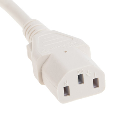 RS PRO IEC C13 Socket to Type G UK Plug Power Cord, 3m