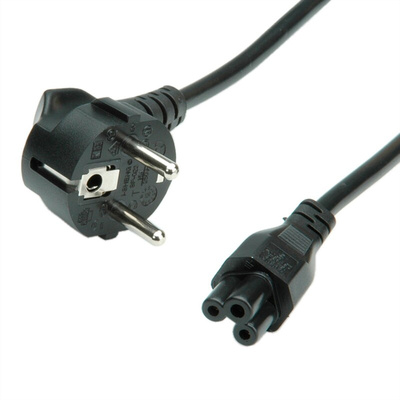 Roline Straight CEE 7/7 Plug to Straight IEC C5 Socket Power Cable, 1.8m