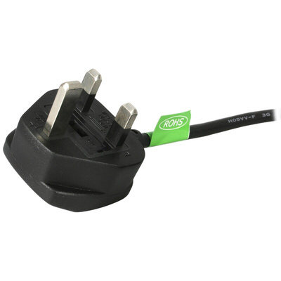 StarTech.com Right Angle Type G UK Plug to Straight IEC C13 Socket Power Cord, 1.8m
