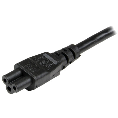 StarTech.com Right Angle CEE 7/7 Plug to Straight IEC C5 Socket Power Cord, 2m