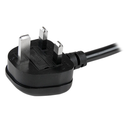 StarTech.com Right Angle CEE 7/7 Plug to Straight IEC C13 Socket Power Cord, 2m
