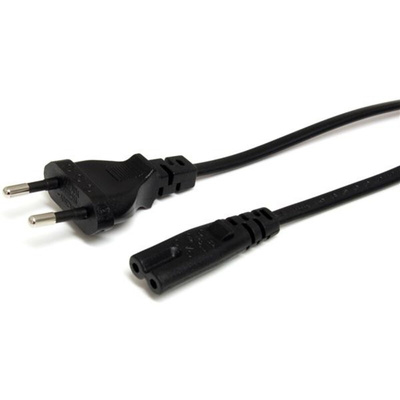 StarTech.com Straight CEE 7/16 Plug to Straight IEC C7 Socket Power Cord, 1m