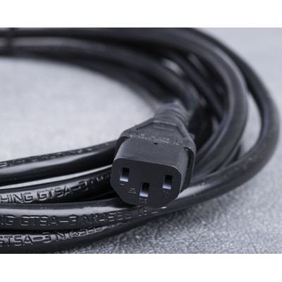 RS PRO IEC C13 Socket to CEE 7/7 Plug Power Cord, 10m