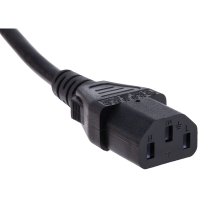 RS PRO IEC C13 Socket to CEE 7/7 Plug Power Cord, 10m