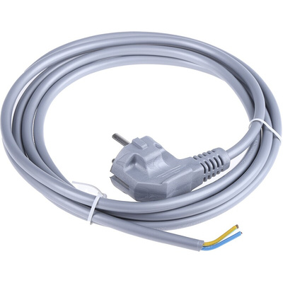 RS PRO CEE 7/7 Plug to Unterminated Power Cord, 2.5m