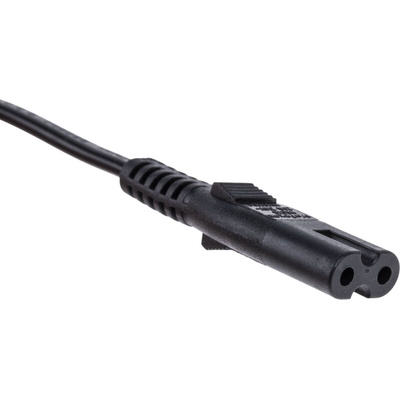 RS PRO IEC C7 Socket to Type C Europlug Plug Power Cord, 1.8m