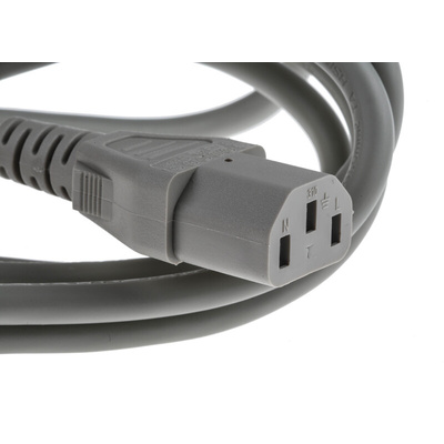RS PRO IEC C13 Socket to CEE 7/7 Plug Power Cord, 2.5m
