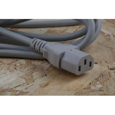 RS PRO IEC C13 Socket to CEE 7/7 Plug Power Cord, 2.5m