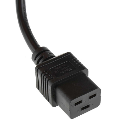 RS PRO IEC C19 Socket to CEE 7/7 Plug Power Cord, 2.5m