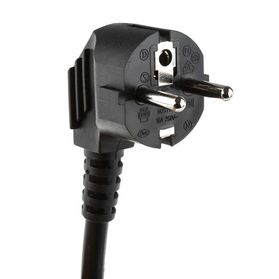RS PRO IEC C19 Socket to CEE 7/7 Plug Power Cord, 2.5m