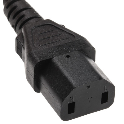 RS PRO IEC C17 Socket to CEE 7/17 Plug Power Cord, 2.5m