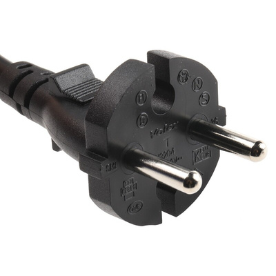 RS PRO IEC C17 Socket to CEE 7/17 Plug Power Cord, 2.5m