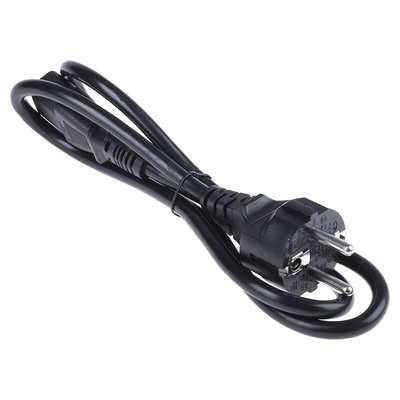 RS PRO IEC C13 Socket to CEE 7/7 Plug Power Cord, 1m