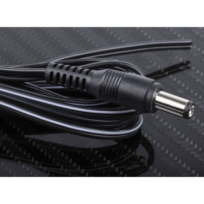 RS PRO 2.1mm DC Power Plug to Unterminated Power Cord, 1.8m