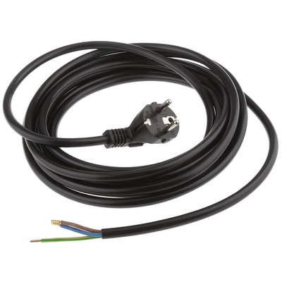 Kopp Unterminated Type F German Plug Power Cord, 5m