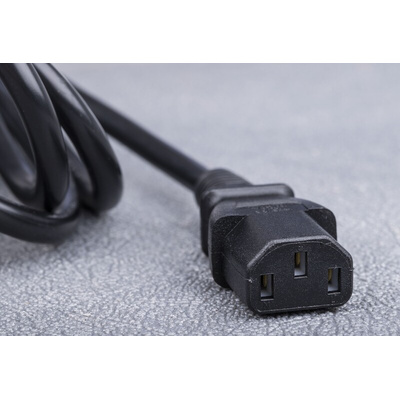 RS PRO IEC C13 Socket to Unterminated Socket Power Cord, 2m