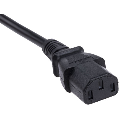 RS PRO IEC C13 Socket to Unterminated Socket Power Cord, 2m