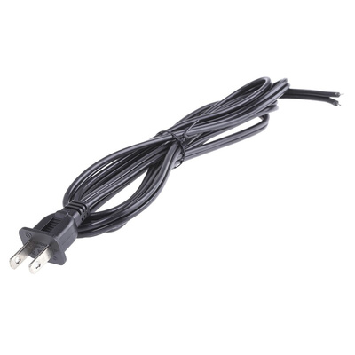 RS PRO Unterminated Type A US Plug Plug Power Cord, 2m